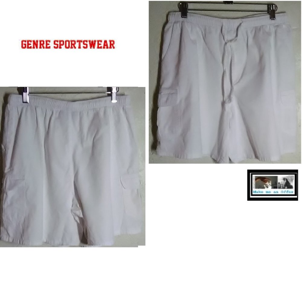 Genre Sport White Denim Shorts Size 14"